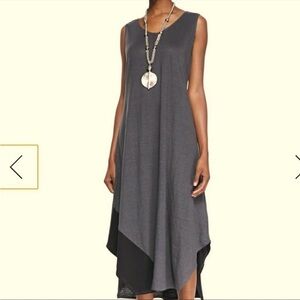 Eileen Fisher Organic Linen Color Block Sleeveless Dress
